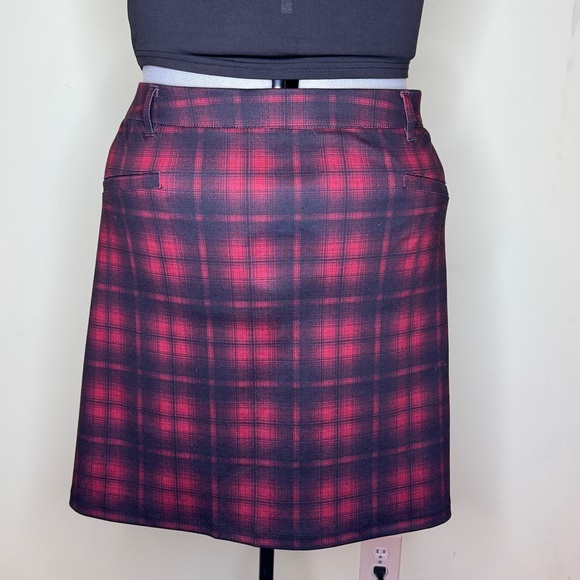 Plaid Red Skirt Edgy Grunge - Picture 3 of 6